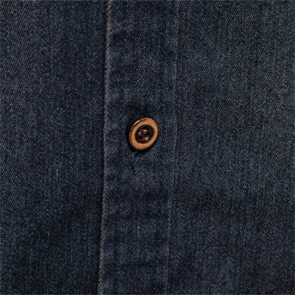 AIOPESON Elastic Cotton Denim Shirt Men Long Sleeve Quality Cowboy Shirts for Casual Slim Fit Jeans 251029