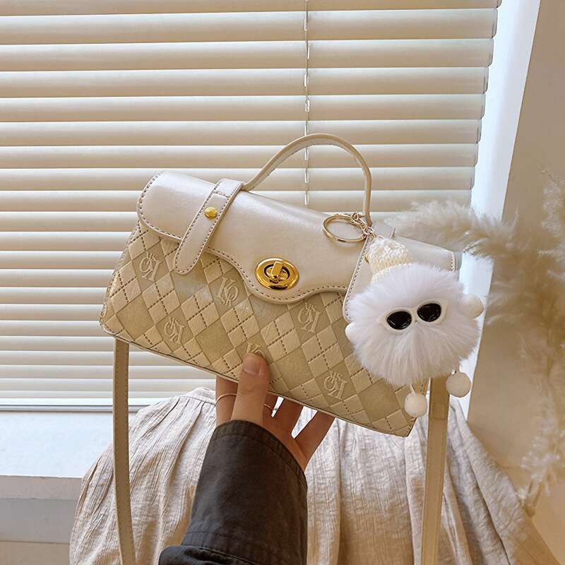 Niche Design This Year's Popular Underarm Bag Women's 2023 Summer New Portable Plaid One-Shoulder Messenger Small Square Bag