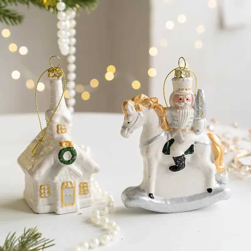 Christmas Tree Decorations Christmas Creative Painting White Nordic Style Christmas Tree Pendants Party Decoration Gifts C251030