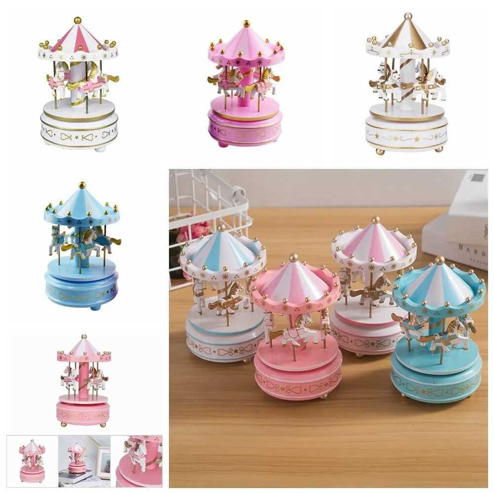 Creative Fantasy Christmas Holiday Decor Carousel Music Box Easy Use Carousel Ferris Wheel Ornaments C251030