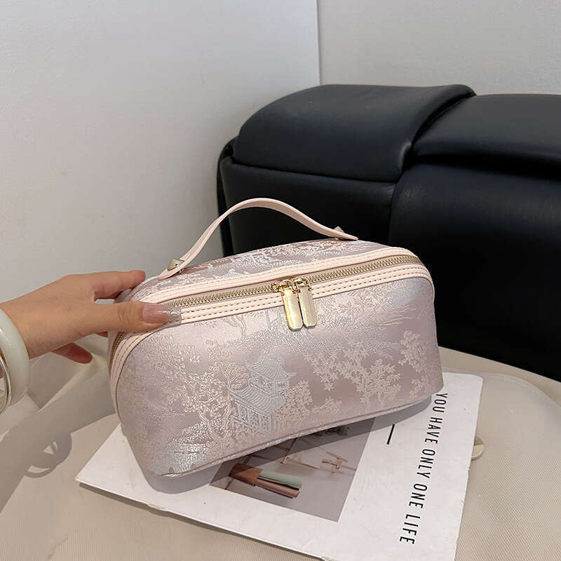 Designer bag New Chinese Style Makeup for Women, Portable Large Capacity Handheld Advanced Travel Toiletry Cosmetic Storage Bag