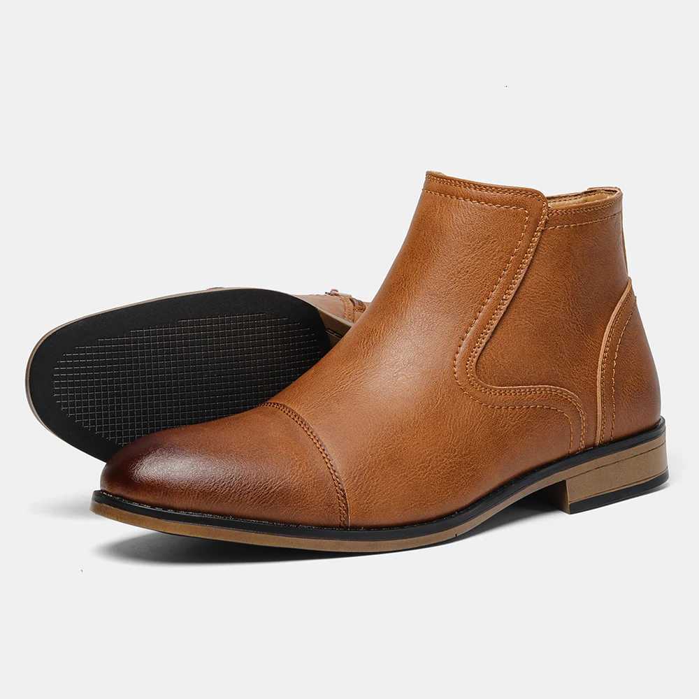 Comfortable Ankle Leather Boots For Men Boots For Men Fashion Brand Z251029