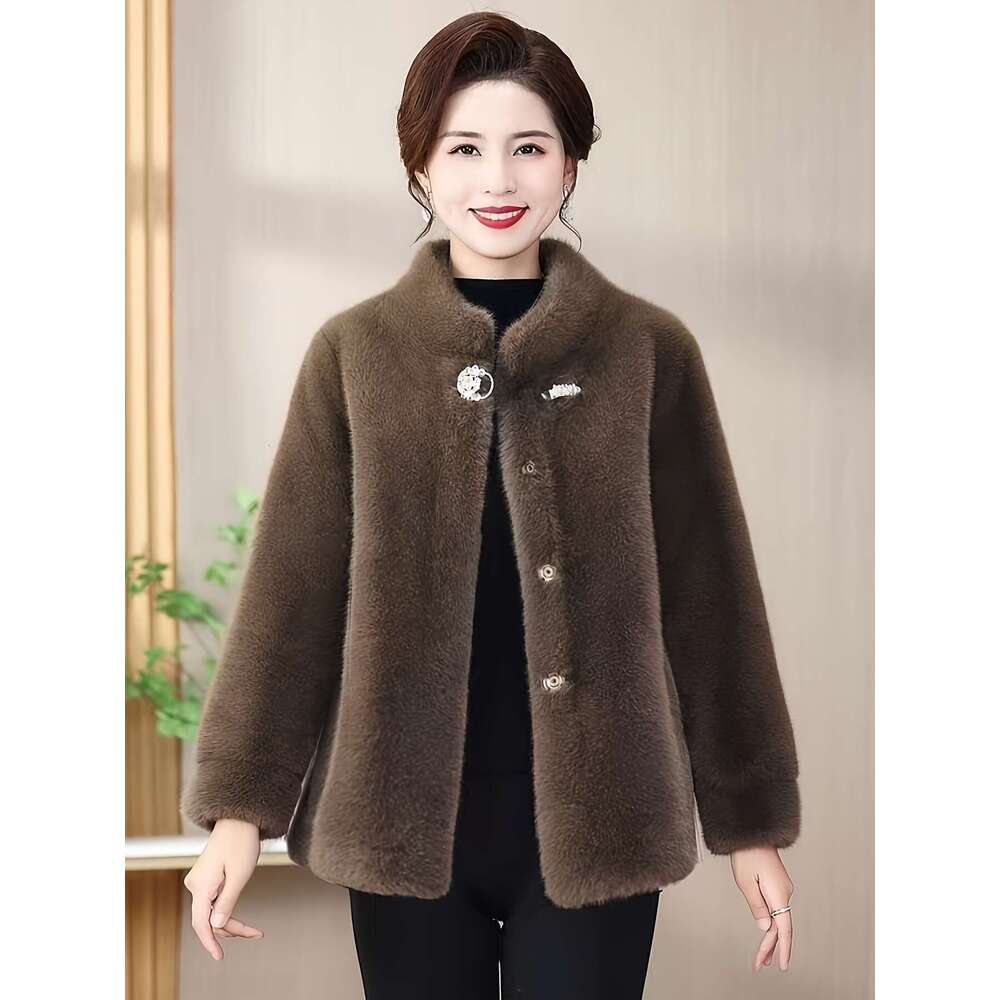 Elegant Women S Winter Coat Made Of Faux Fur