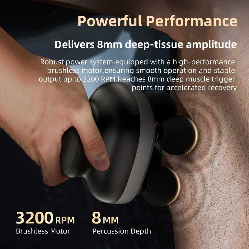 4Heads Handheld Fascia Gun Professional Muscle Massager Tool Electric Deep Tissue Body Massager Portable for Myofascial Release J251030