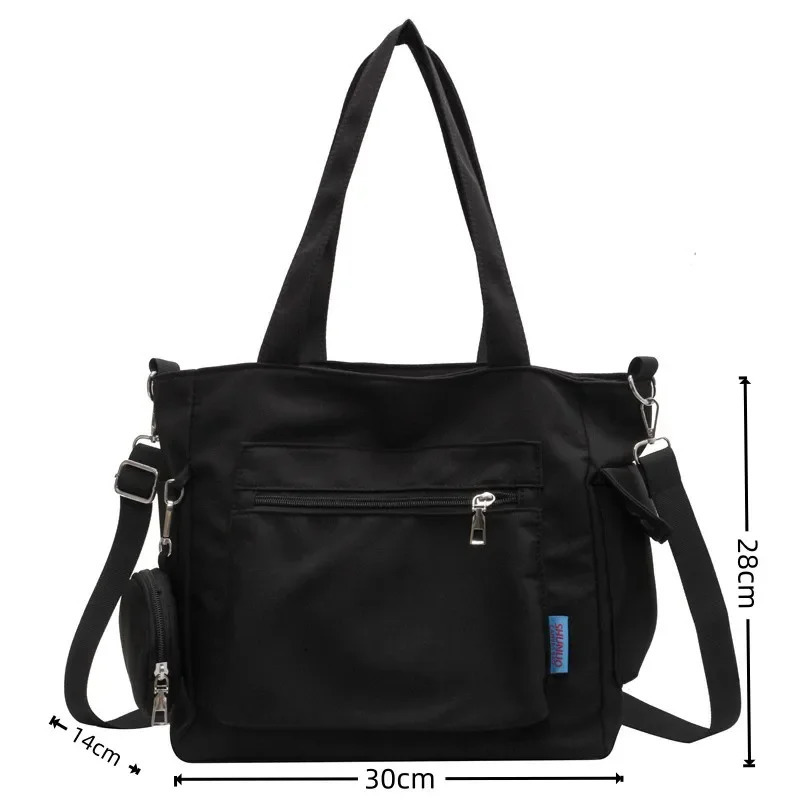 Simplicity Oxford Canvas Composite Shoulder Bag Solid Color Versatile Lazy Style Crossbody Bag Large Capacity Tote Bag 251029