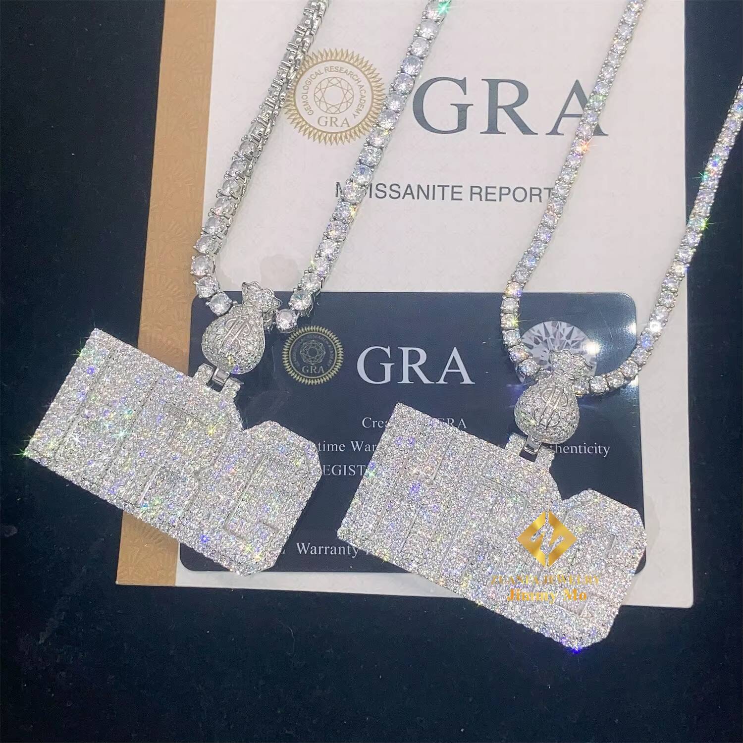 GRA Certificate Customized Moissanite Pendant Luxury Jewelry 925 Silver Iced Out VVS Moissanite Letter Initial Name Pendant