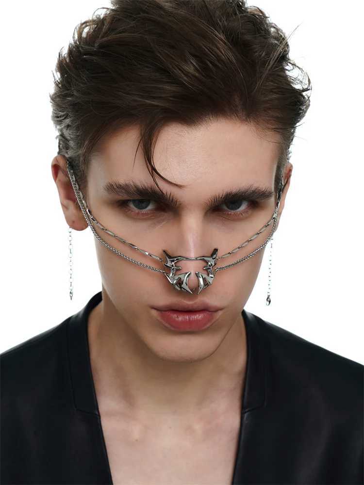 ZHUHE Punk Mask Made Of Copper A Niche Design Is A Jewelry Accessory For Both Men And WomenW251029