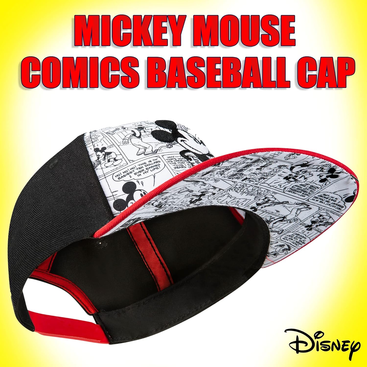 Mickey Mouse Baseball Cap Size Junior Ages Comics Adjustable Ballcap Disney 100% Cotton Fashion Hats Cartoon Caps