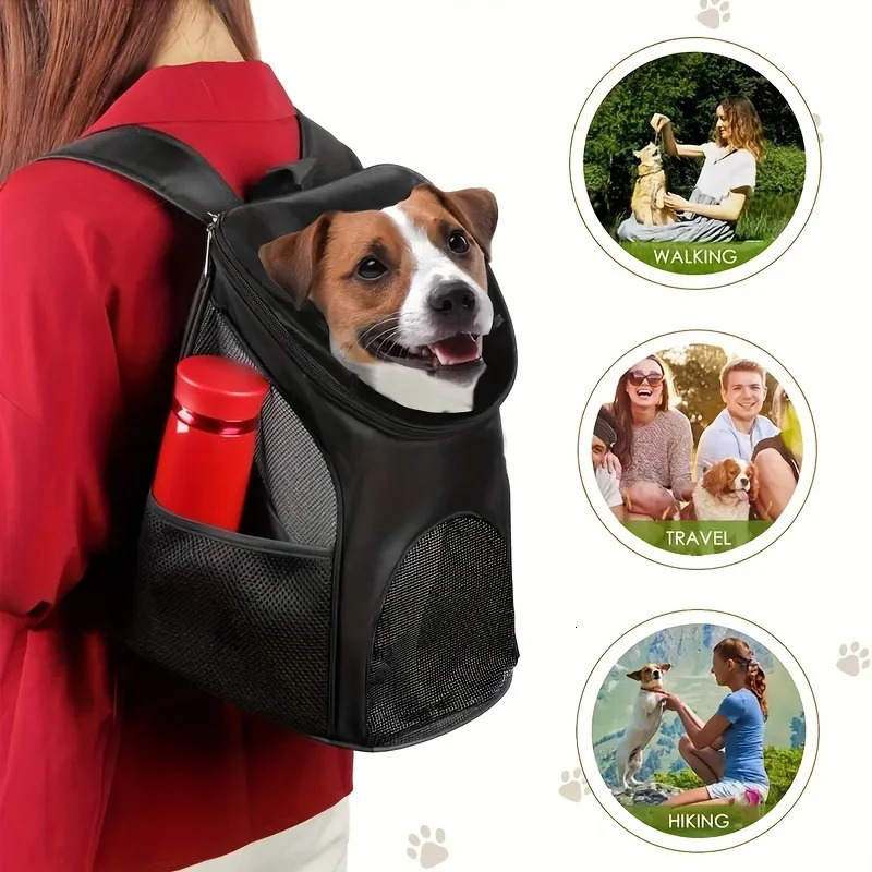 Portable Mesh Dog Bag Breathable Dog Backpack Foldable Large Capacity Dog BagLarge capacity breathable dog outdoor backpack 251030