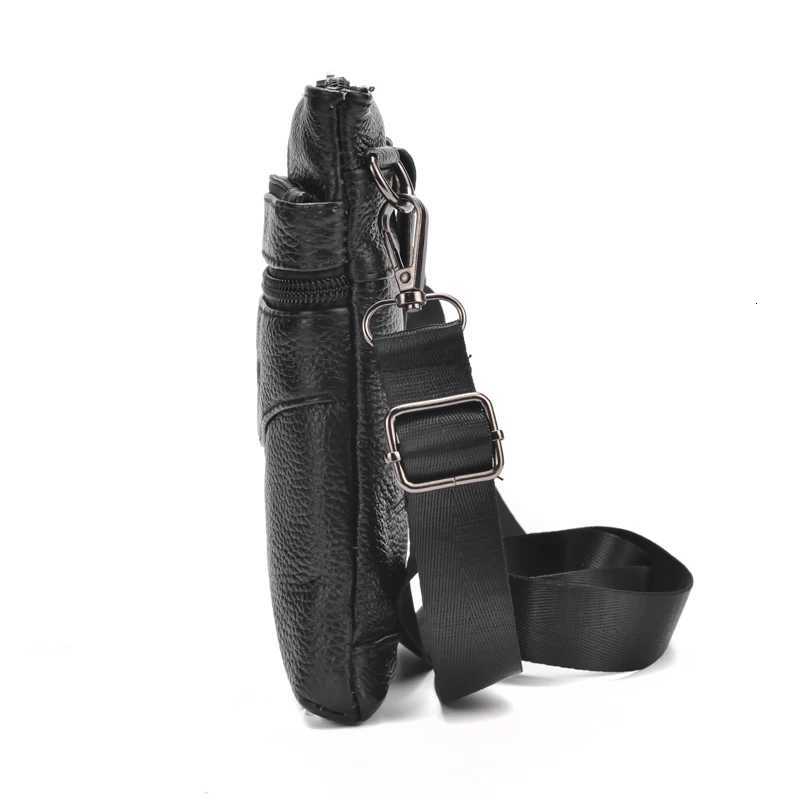 Genuine Leather mens Crossbody Bag High Quality Business Messenger Bag Mini Large Capacity Waist Pack Y251011