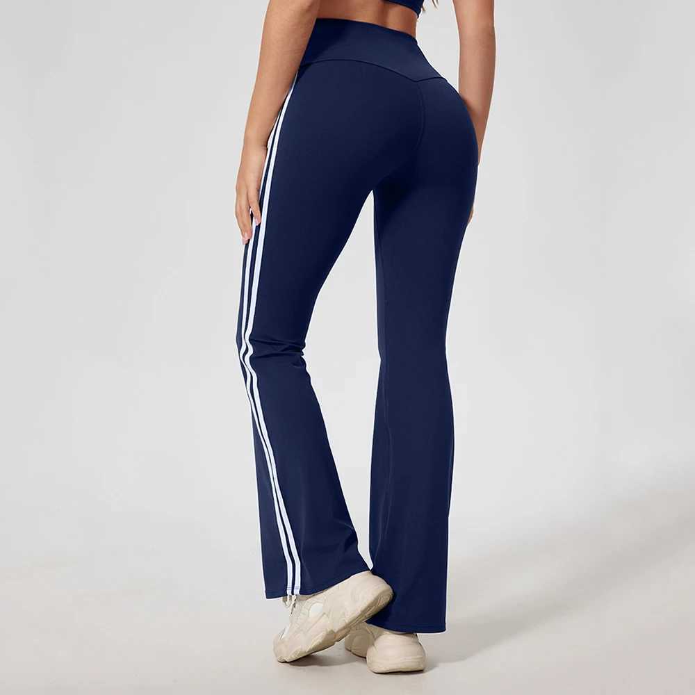 Yoga Leggings Women Striped Bellbottoms Sport Pants High Waist Wide Leg Pants Legging Workout Running Stretchy Gym Flared Pants J251030
