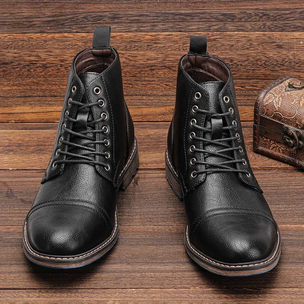 Ankle boots men 2024 fashion comfortable brand leather boots for men Z251029