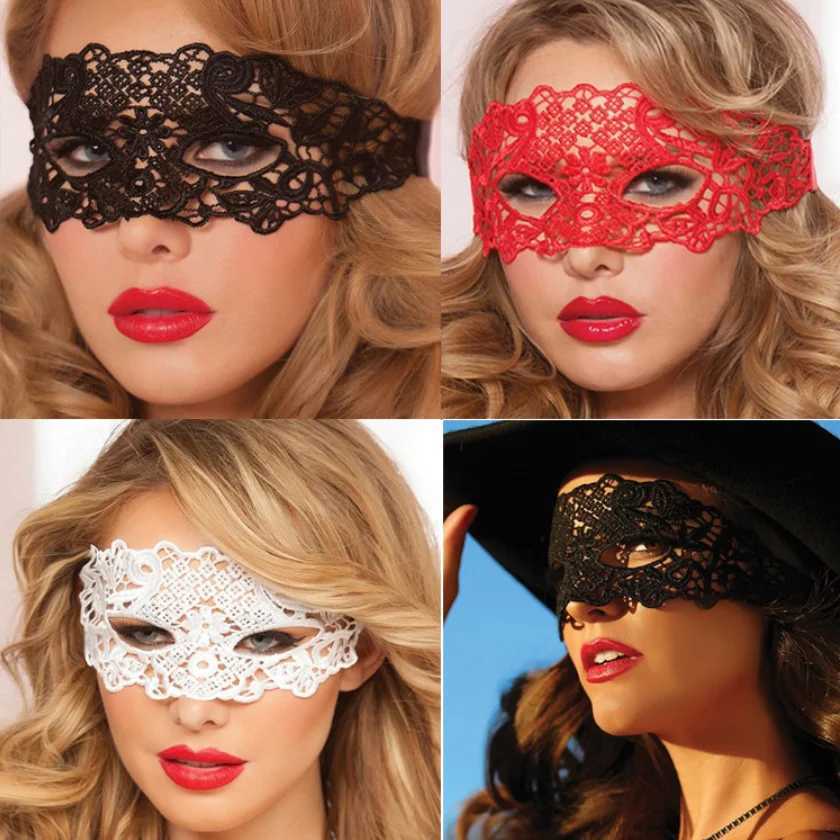 Black Hollow Lace Masquerade Face Mask Sexy Cosplay Prom Party Props Costume Carnival Masquerade Mask Nightclub Queen Eye MaskW251029