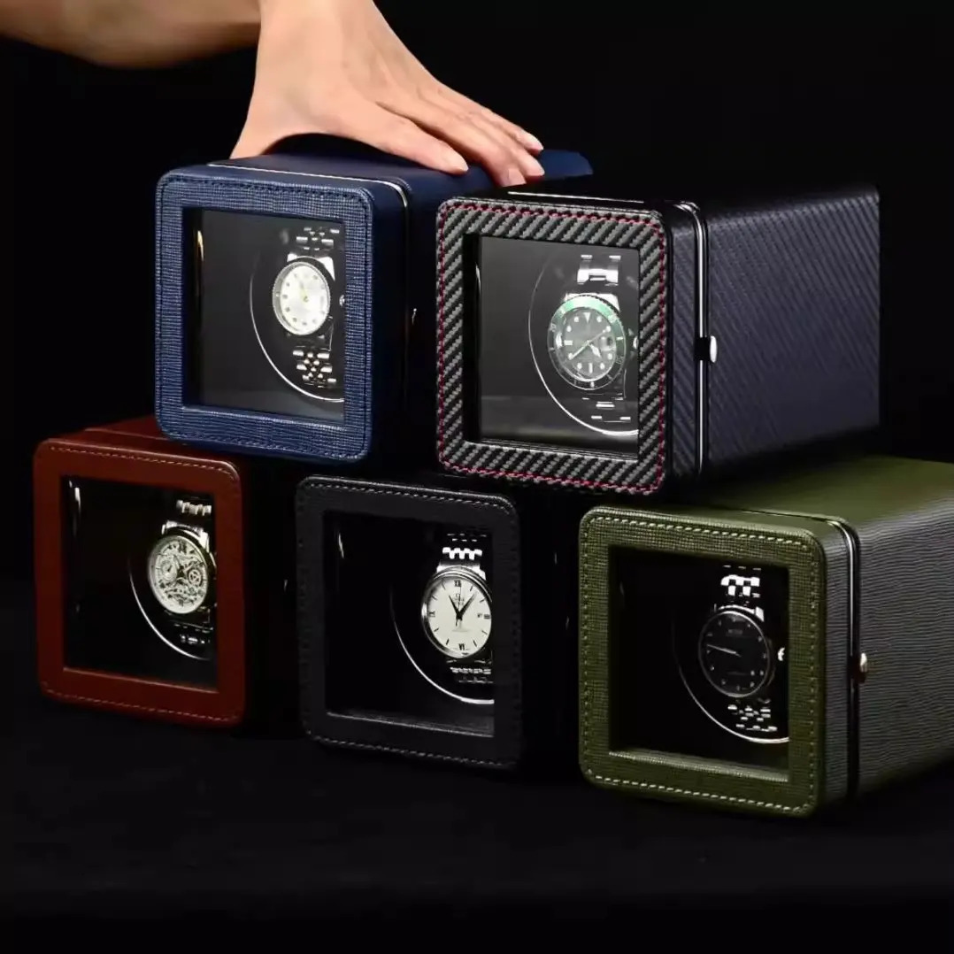 Vertical Winder Watch Box Automatic Rotator Single Watch Winders Mechanical Watches Display Organizer Boxes 251029