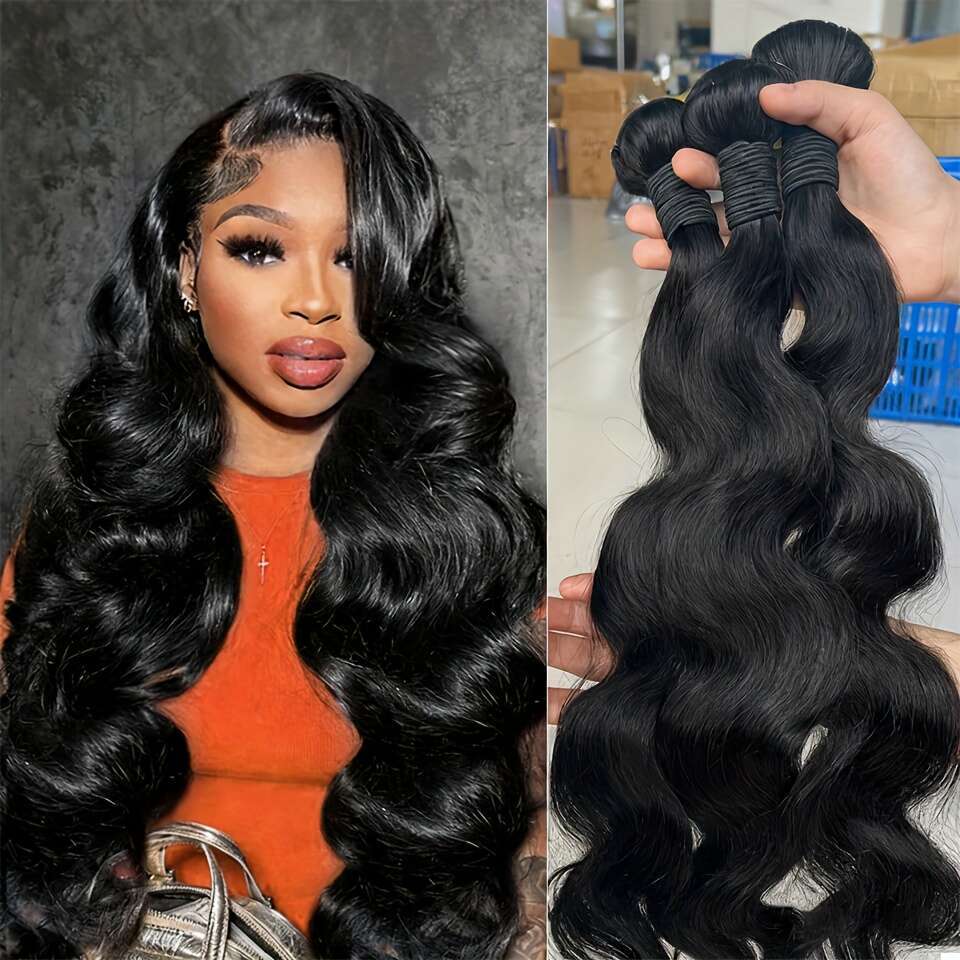 Body Wave Human Brazilian Weaving Natural Black Aooblees 3Pcs Bundles Deal Raw Hair Extensions