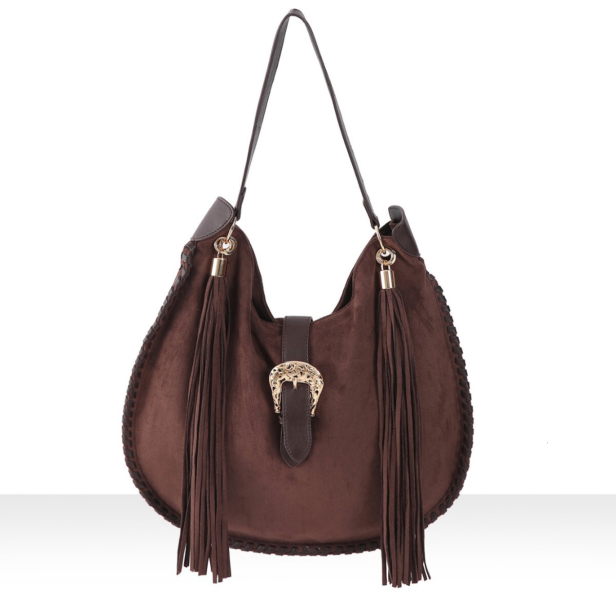 New luxury retro woven suede shoulder bag, tassel shoulder bag, millennium style handbag, versatile casual designer bag