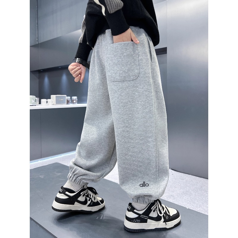 kids designer Pants Cozy Warm Boys' Winter Pants - 2025 New All-in-One Fleece-Lined Joggers, Thick Plush Sweatpants for Big Kids, Casual Cold Wea