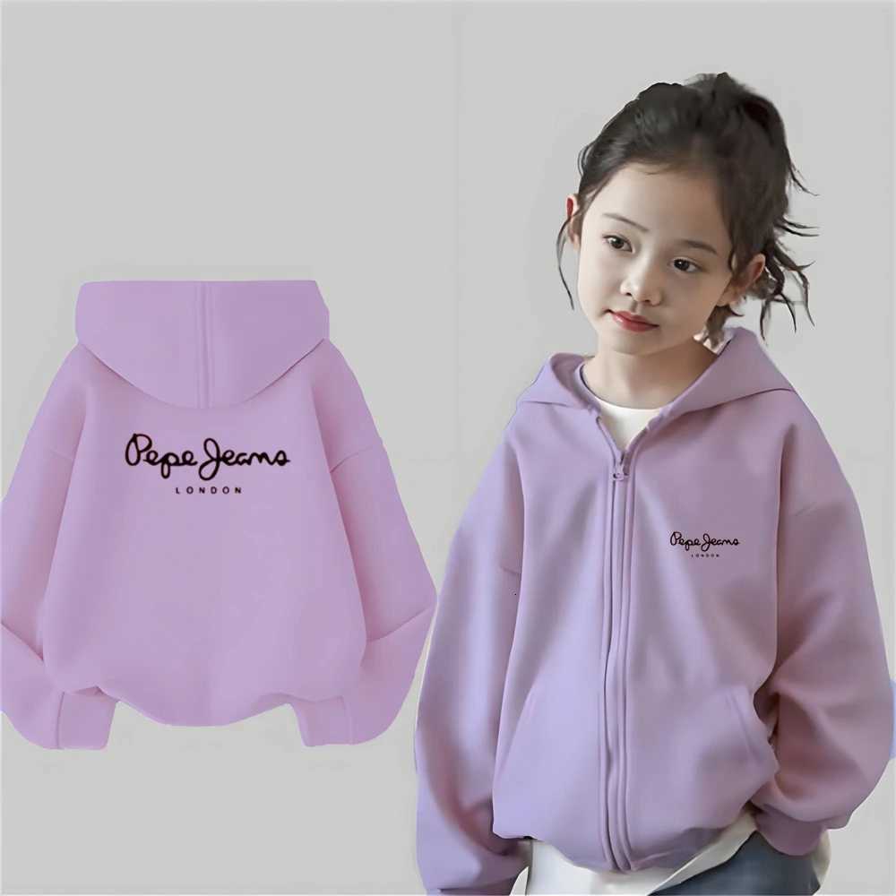 Zipper cardigan Hoodies boy tops Girls letter print Children upper red Hoodie Shirt black leisure Coat Purple clothing fashionT251030