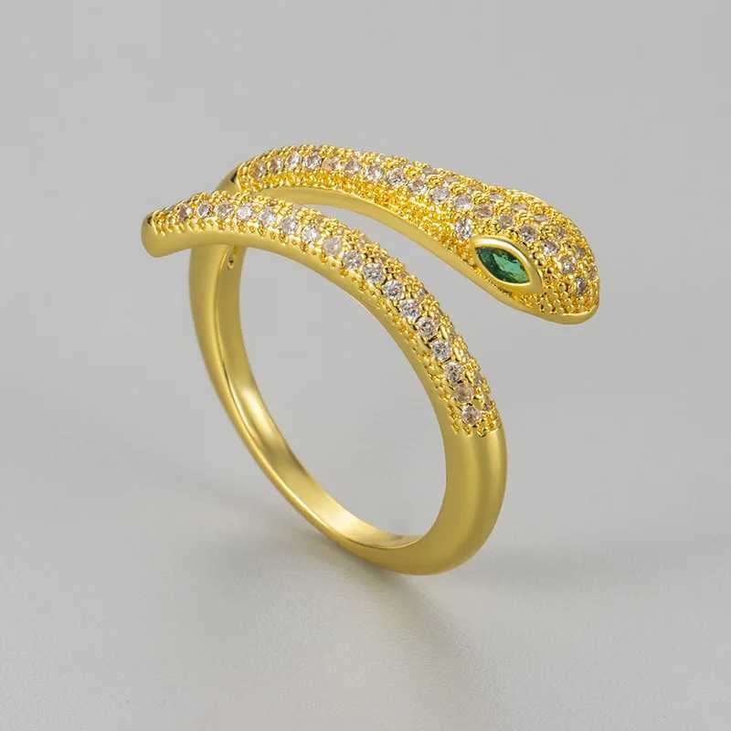 925 Sterling Silver Rings For Women Vintage Handmade Adjustable Zircon Snake Ring Fashion Band Female Bijoux GiftW251030