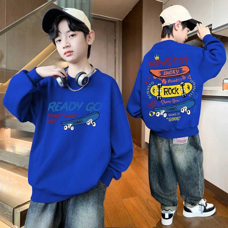 Streetwear Skateboard Sweatshirt Hoodies Autumn Baby Boys Clothing 7 To 14 Years Long Sleeves Tops Pullovers for Kids ClothesT251030