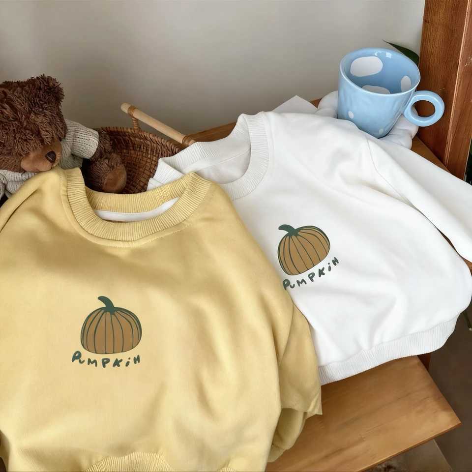 Loose Sweatshirts For Boys And Girls Pumpkin Printed Tops SpringAutumn Wear 06Year Kids Clothing Simple Allmatch PulloversT251030