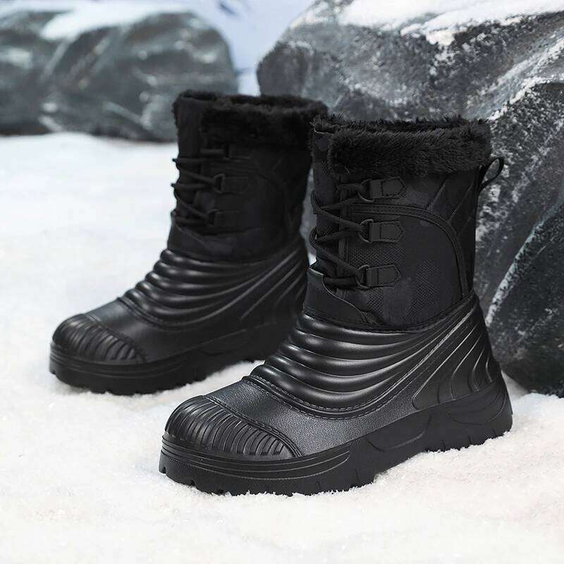 NEW Winter Mid-Calf Duck For Men Warm Snow Boots Waterproof Hunting Boot Mens Camouflage Outdoor Motorcycle Boots