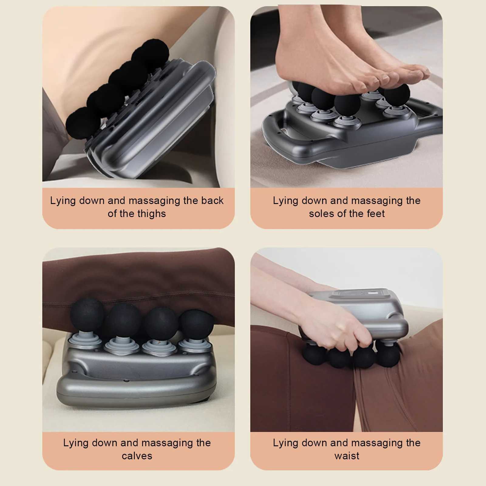 16 Heads Fascia Gun Massager 99 Gears Adjustment Rechargeable Electric Massage Device for Back Shoulder Neck Gray J251030