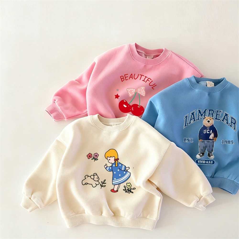 Korean Version Wear Girls Long Sleeve Printing Hoodies Lovely Clothing Pink Trendy Sweatshirts Spring Autumn Childrens CostumeT251030
