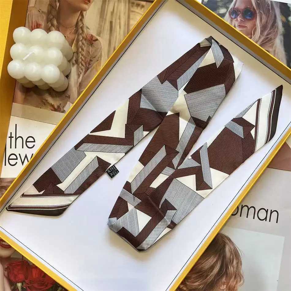 590cm Korean Version of Fashionable New Twill Decoration Womens Streamer Wrapping Bag Ribbon Silk Scarf Small Scarf W251029