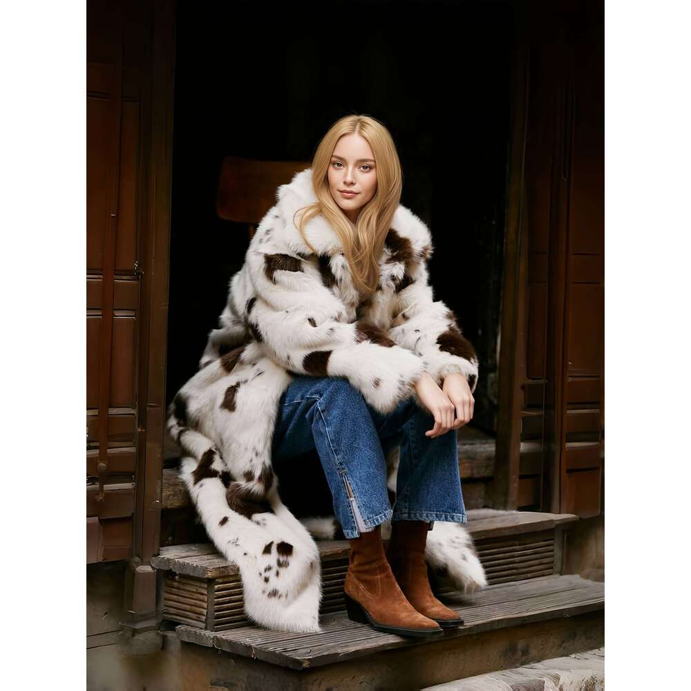 Fake Coat Women S Elegant Fake Rabbit Fur Long Formal To Casual Outerwear With Door Closure Non Stretchy Coat For Parties Office Everyday Outfits