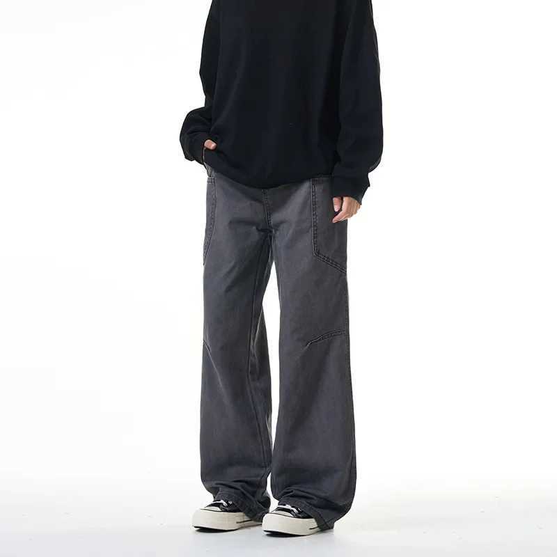 Daboni New Summer Grey Washed Unisex Loose American High Street Cleanfit Multi Pocket Workwear Pants Casual Loose Trousers J251030