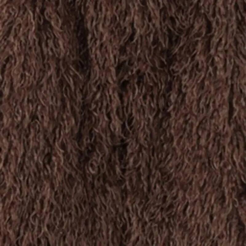 winter jacket women DEAT Fashion Brown Faux Fur Coat Women's Round Neck Loose Long Sleeves Thick Plush Short Jacket Winter New 7A1041