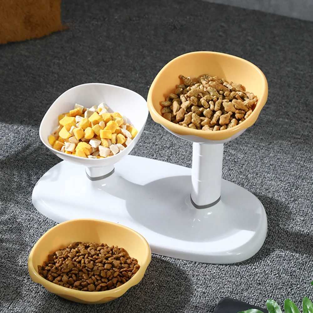 Adjustable Height Pet Bowl Set New Double Bowl for Food Water Detachable Raised Pet Feeder Bowl Suitable for Cats Dogs J251113