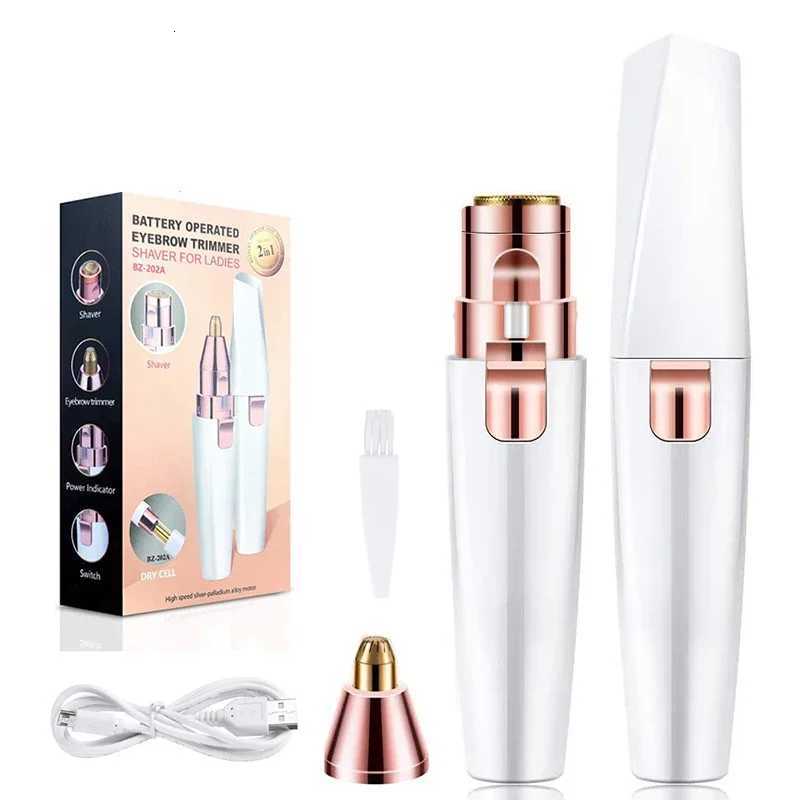 2 in 1 Electric Eyebrow Trimmer Painless Eye Brow Epilator For Women Makeup Mini Razors Portable Facial Hair Removal Shaver M251030