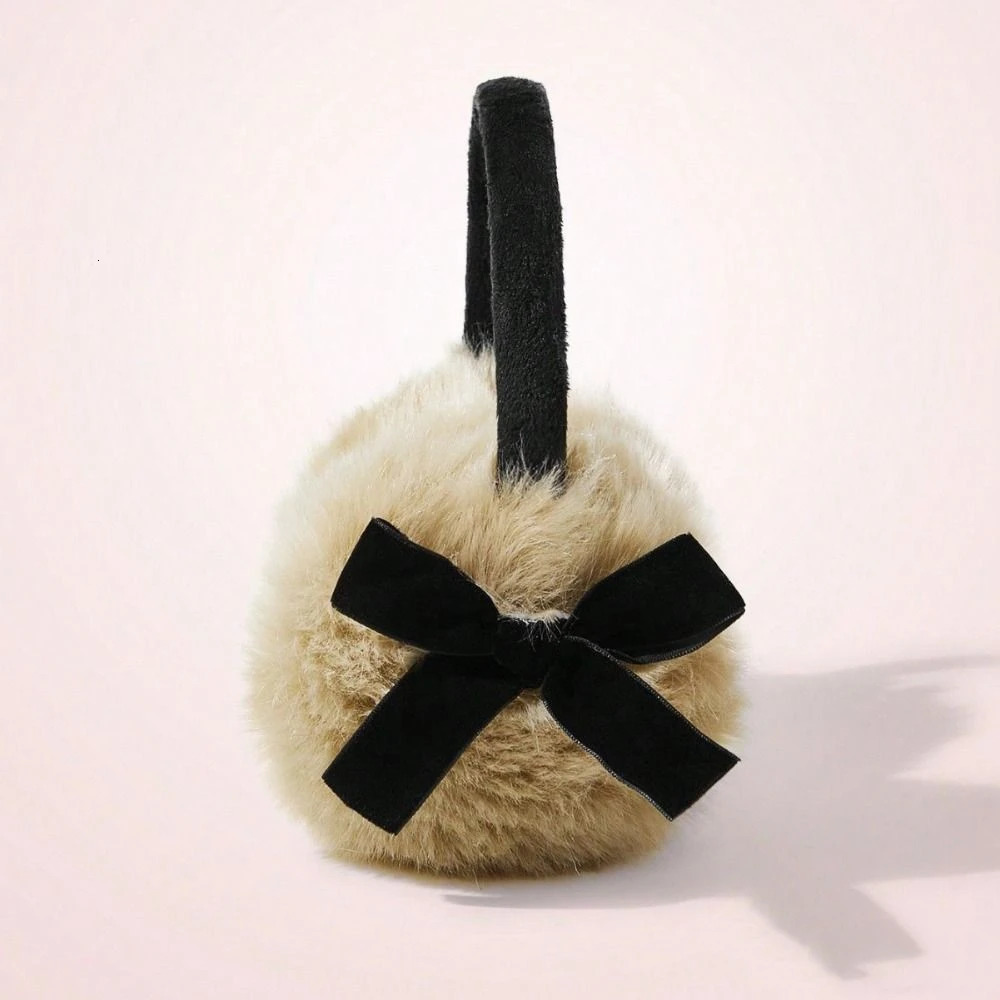 Cute Japanese Faux Fur Plush Earmuffs Soft Warm JK Sweet Y2k Bowknot Earmuffs Cycling Thicken Winter Earflap Girl 251024