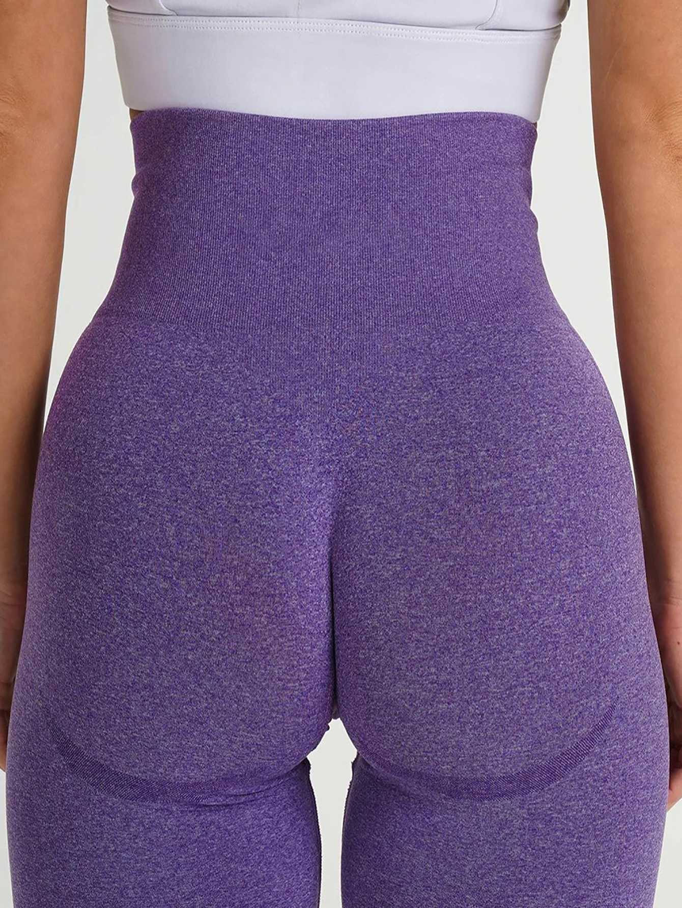 Womens Solid High Waist Yoga Pants Butt Lifting Tummy Control Stretchy 4Way Stretch Workout Leggings Soft Comfortable gym wear J251030