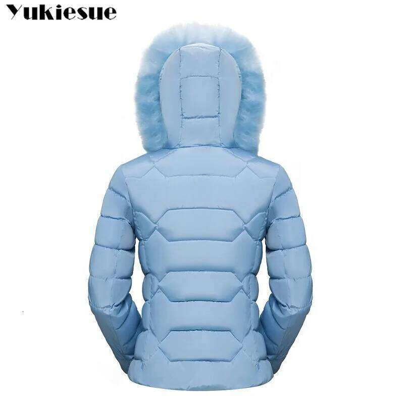 Faux Fur Women Down Clothes Womens Parkas Thicken Outerwear Hooded Winter Coat Female Jacket Cotton Padded