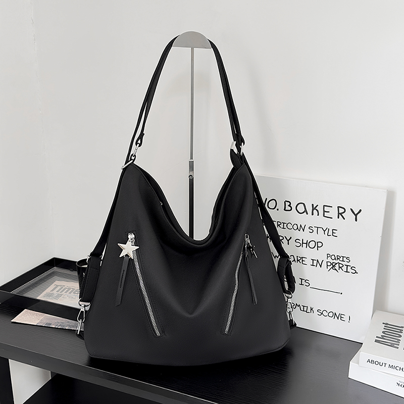 Spring women's fashionable large capacity synthetic leather handbag, casual and simple classic work shoulder bag, popular student fashion crossbo