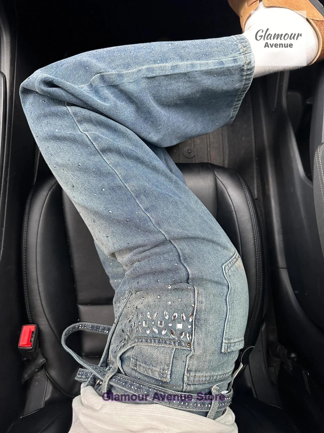 American retro rhinestone style jeans for womens spring and autumn fashion loose and slim niche straight leg pants 251029