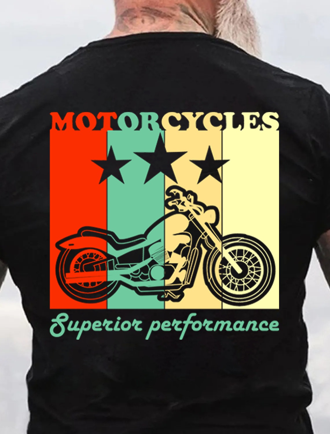 European and American Oversized MOTORCYCLES Letter Print Men's Cotton Summer T-Shirt - TT7071