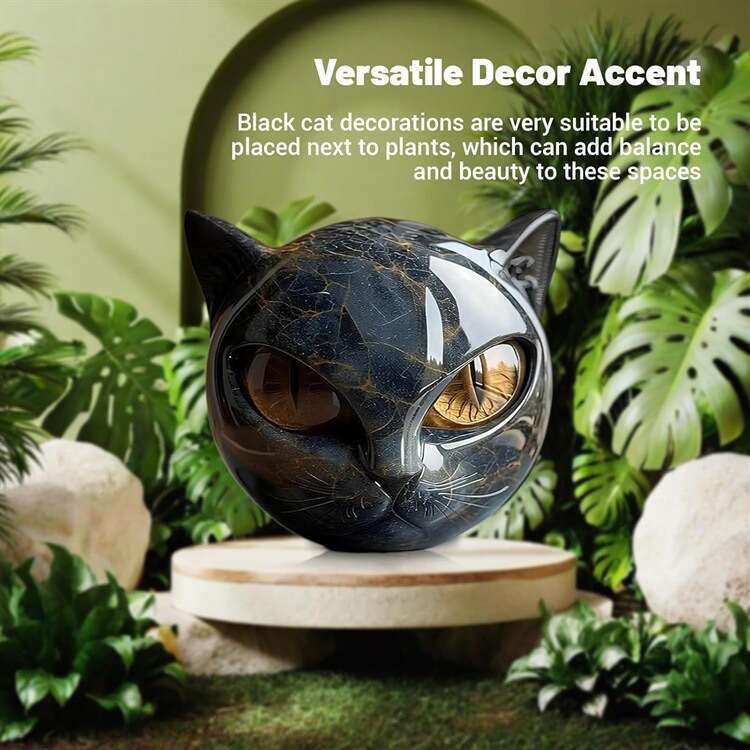 Designer Luxury Black Cat Resin Sculpture Ornament Decoration Craft for Halloween