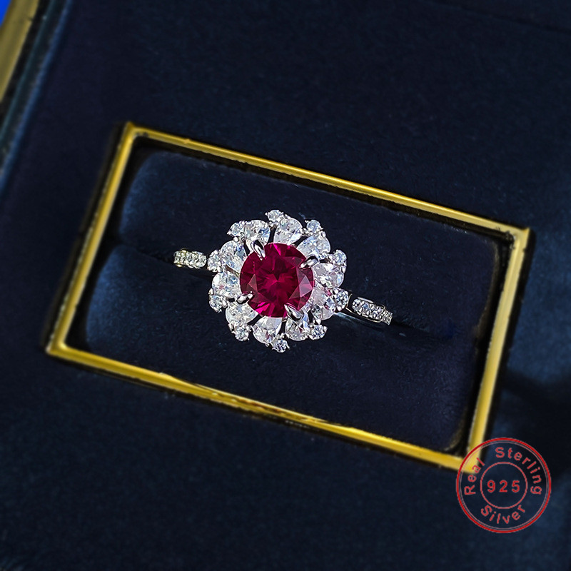 Choucong Handmade Wedding Rings Luxury Jewelry Genuine 100% 925 Sterling Silver Ruby Water Drop 6A Zircon Party Promise Women Princess Ring Lover Gift