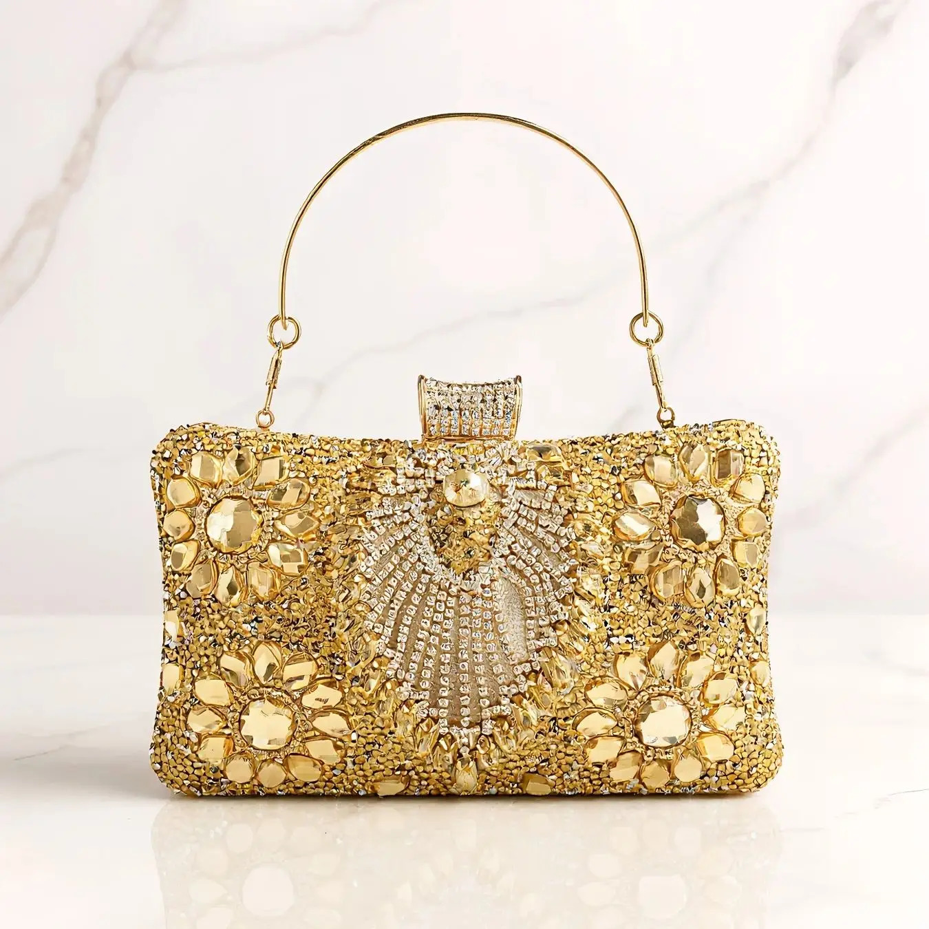 Acrylic Flower One Side Glitter Tassel Women Evening Bags Diamonds Small Day Clutch Chain Shoulder Handbags For Party 251023