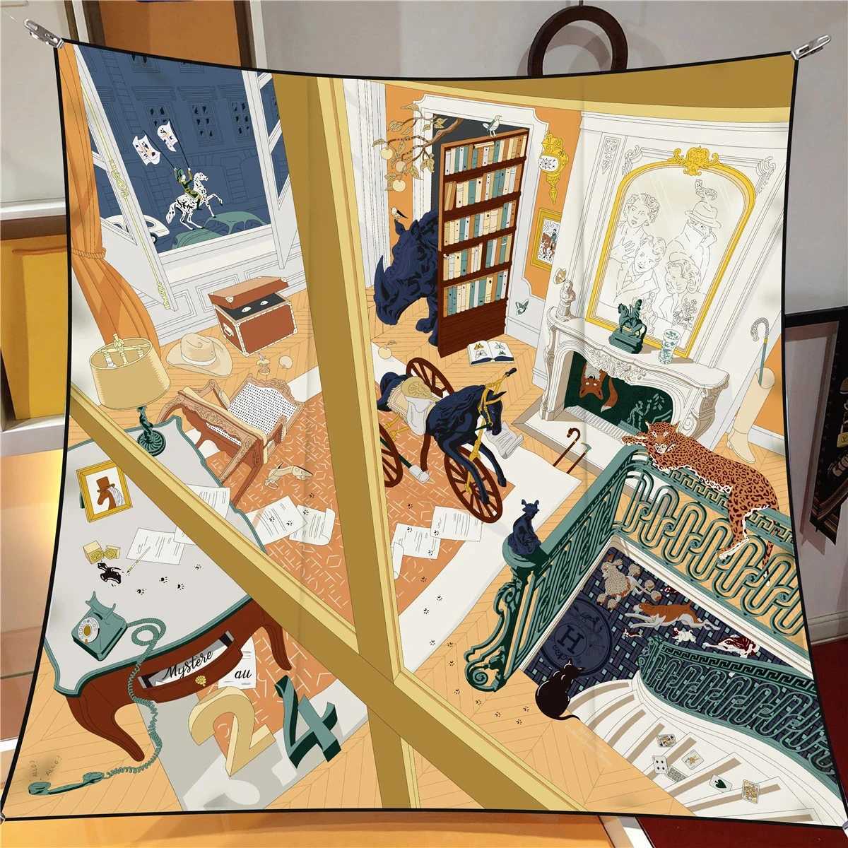 9090CM Shawl Summer Sunscreen Square Headcloth Female Silk Scarf Fashion HighGrade Kerchief New Print Bandana Popular MufflerW251029