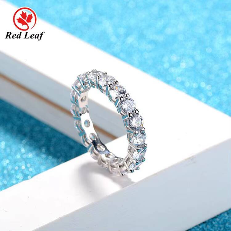 Redleaf Jewelry 2021 New Fashion 925 Sterling Silver Round CZ Cubic Zircon Rings Full Pave Zirconia Tone Ring