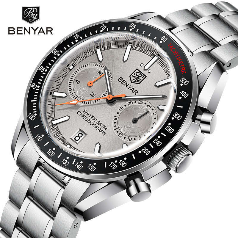 benyar by5194 new fashion sports multifunction chronograph waterproof luminous quartz watch for men