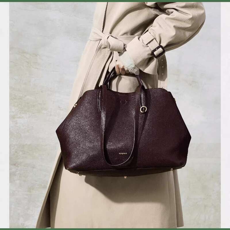 2025 New Head Layer Genuine Leather Tote For Capacity Light Business Design, Magnetic Closure, Versatile Commuter