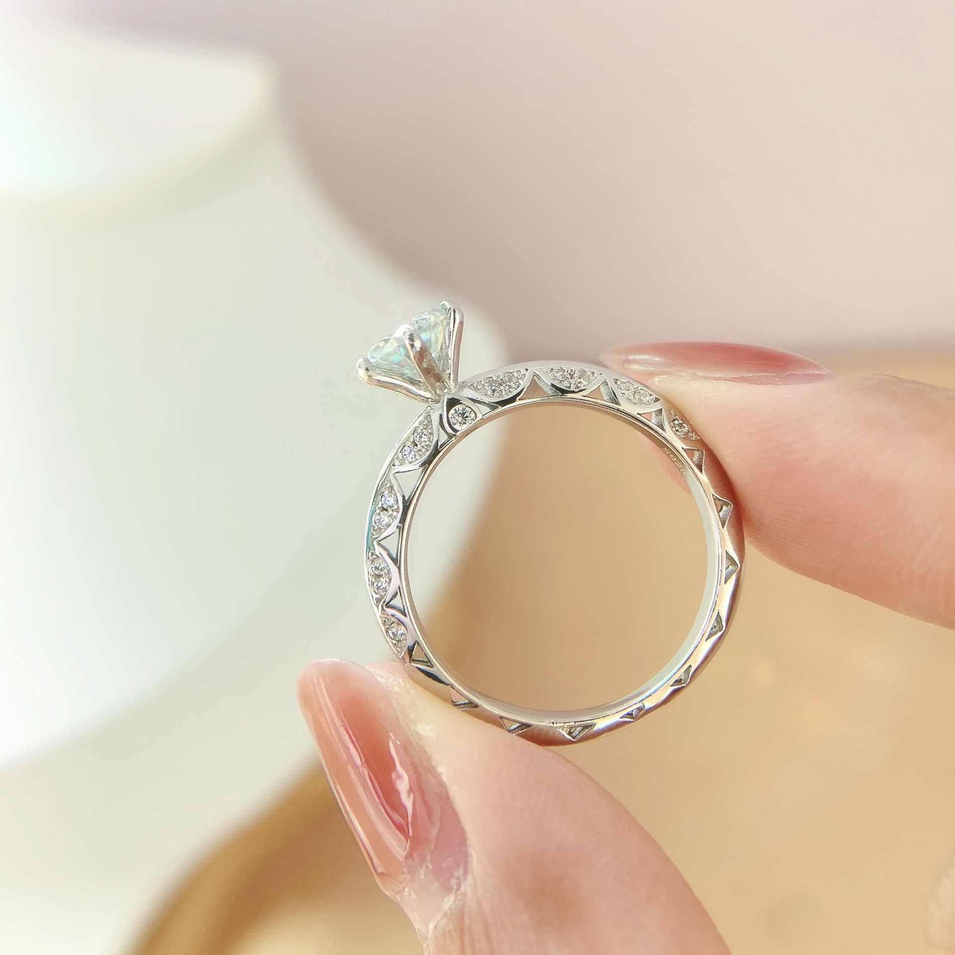 MT GRA Moissanite Rings for Women 925 Sterling Silver Wedding Engagement Promise Rings Fine Fashion Jewelry Wholesale High quality