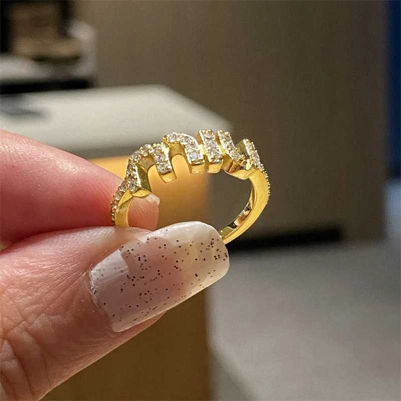 New Copper Fashion Geometric Simple Letter Ring Opening Adjustable Holiday Gifts Accessories WomenW251030