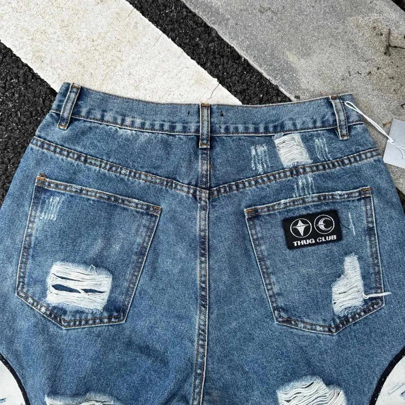 Men's Jeans High-quality Real Po Thug Club Pants Hip-hop Style Classic Streetwear Trend Denim Trousers Unisex